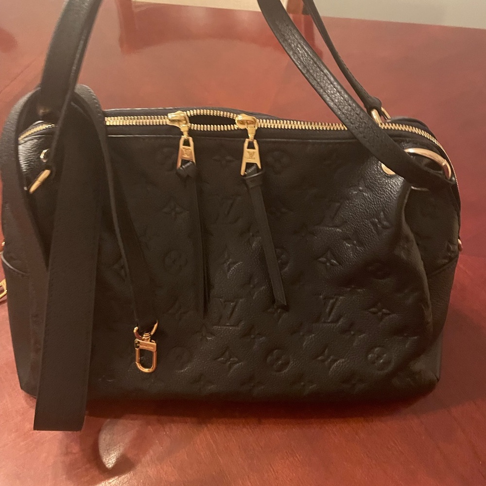 Louis Vuitton Ponthieu Handbag Monogram Empriente Leather PM Black